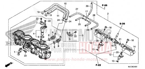 CORPS DE PAPILLON CBR600RAD de 2013